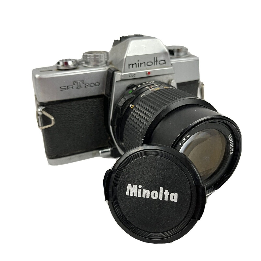 Minolta SRT 200 Vintage Camera 35mm Film With 135mm F/3.5 Lens Tested & Works